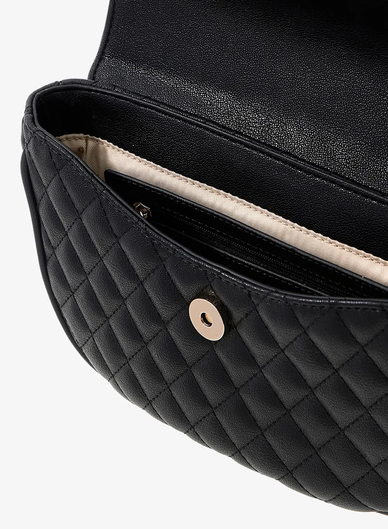 Guess Black Atabey Quilted Convertible Shoulder Bag for Women | Best Price UAE